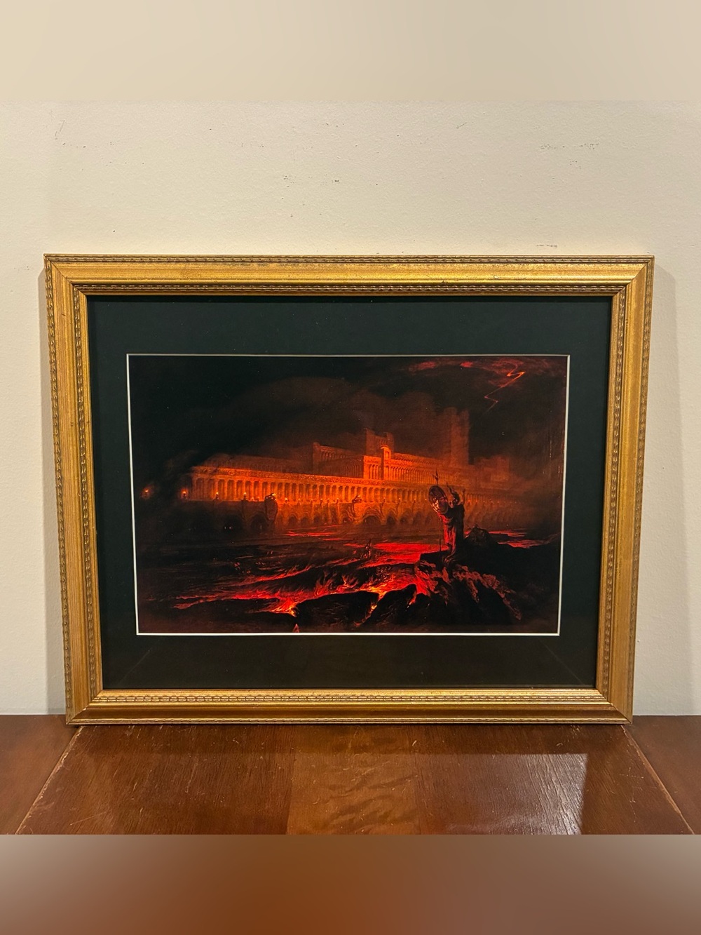 Pandemonium Gold Framed Print 13x16 Paradise Lost Hell Demon Wall Art